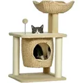 Produktbild: Pawhut - Katzen Kratzbaum Klein, 74 cm Katzenbaum mit Katzenhöhle, Spielball, Indoor Kletterturm mit Bett, Kratzmöbel für Katzen bis 5 kg, Beige