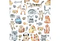 Produktbild: ti-flair Papierserviette, Servietten Papier 33x33cm 3-lagig mit Katzen Motiv 20 Stück Bunt