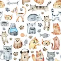 Produktbild: 20 Servietten Pet Cats  Lustiges Leben Katzen Haustiere Tatzen Fische 33x33cm