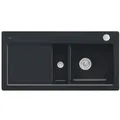 Produktbild: Villeroy und Boch Subway Flächenbündige Spüle 67122FS5 Becken rechts, mit Ablaufgarnitur und Excenterbetätigung, Ebony