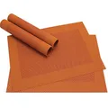 Produktbild: matches21 Edle Tischsets Platzsets BORDA Platzmatten 4er Set orange gewebt aus Kunststoff 46x33 cm Platzdeckchen Esstischunterlagen vom Tischwäsche Spezialist