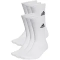 Produktbild: adidas Unisex Socken, 6er Pack - Sportswear Crew, Logo, gepolstert, einfarbig Weiß 37-39