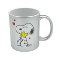 Produktbild: ONOMATO! Peanuts Snoopy Woodstock Tasse, Keramik Kaffeetasse 330 ml, Teetasse mit Cartoon-Motiv, Peanuts Geschenke Tasse für Damen, Herren und Kinder zu Weihnachten