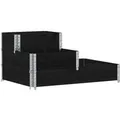 Produktbild: vidaXL Paletten-Aufsatzrahmen 3-Fach Schwarz 120x80 cm Massivholz 2106537