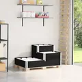 Produktbild: vidaXL Paletten-Aufsatzrahmen 3-fach Schwarz 120x80 cm Massivholz