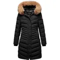 Produktbild: REPUBLIX Winterjacke LUCILLE Damen Gefütterte Dicke Glanz Winter Jacke Mantel Parka mit Kapuze schwarz L