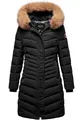 Produktbild: REPUBLIX Damen Gefütterte Dicke Glanz Winter Jacke Mantel Parka mit Kapuze RJ-8015 Schwarz L