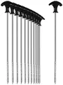 Produktbild: 12x Zelt-Heringe aus Stahl - robuste Erdnägel mit Gewinde für Camping 30cm