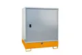 Produktbild: Gefahrstoffschrank BAUER GS-3, Stahlblech, unterfahrbar, für 4 x 200 l Fässer, B 1475 x T 1460 x H 1805 mm, orange 460820