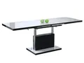 Produktbild: Mazzoni Couchtisch Aston Weiß-Schwarz Hochglanz höhenverstellbar ausziehbar 120 - 200 cm, Funktionstisch, Wohnzimmertisch, Tisch, Esstisch, Sofatisch