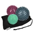 Produktbild: Navaris Igelball 3er Set für Fußmassage - 3x Massageball Igelball für Fussmassage Rücken Hand - 3 Igelbälle Massagebälle - Gymnastikball mit Noppen - medium/hart