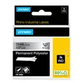 Produktbild: DYMO Rhino Industrie Permanente Polyesteretiketten | 12 mm x 5,5 m | Schwarz auf Metallic | selbstklebendes Schriftband | für DYMO Rhino und LabelManager Beschriftungsgerät