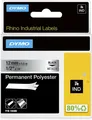 Produktbild: Dymo Rhino Band Industrie Polyesteretiketten, 12mm x 5.5m schwarz/metallic 18486
