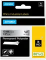 Produktbild: DYMO Rhino Industrie Permanent Polyesteretiketten 12mm x 5,5m Schwarz - Metallic