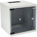 Produktbild: Hmf 63406-07 Netzwerkschrank, Serverschrank 10 Zoll, 6 He, 300 Mm Tiefe, Voll Montiert, Glastür, Lichtgrau