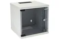 Produktbild: HMF Serverschrank Netzwerkschrank, Serverschrank 10 Zoll, 6 HE, 300 mm Tiefe, Voll montiert, Glastür, Lichtgrau