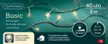 Produktbild: Lumineo LED-Lichterkette Lumineo Lichterkette BASIC 40 LED 3 m warm weiß, transparentes Kabel, Indoor/Outdoor, dimmbar, 8h-Timer, + 5 m Zuleitung