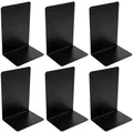 Produktbild: 6 Stück Buchstütze aus Metall, 19.5x13.5x10cm Buchhalter Regal mit Rutschfest...