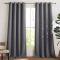 Produktbild: Thermovorhänge Verdunklung 2 Stück 245 x 140 cm Winter Gardinen blickdicht grau
