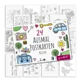 Produktbild: younikat Reisen Postkarten zum Ausmalen 24 Stk. I DIN A6 I Kinder Erwachsene I zum Selbstgestalten I Ausflug Urlaub I dv1546