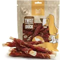 Produktbild: MERSJO Hundeleckerlis Twist Rohhaut-Sticks mit Entenfleisch, 500g, 12-13 cm, Glutenfrei, Natürlicher Kausnack für Hunde