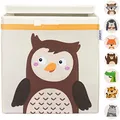 Produktbild: GLÜCKSWOLKE Kinder Aufbewahrungsbox - 15 Motive I Spielzeugkiste mit Deckel für Kinderzimmer I Spielzeug Box Eule (33x33x33) zur Aufbewahrung im Kallax Regal I Waldtiere Motiv (Nadja Nachteule)