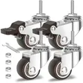 Produktbild: Furniture Rollen 25mm mit Gummi Reifen und Bremsen M6-1x20mm 40kg Tragfähigkeit