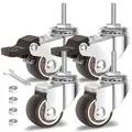 Produktbild: Möbel Lenkrollen Gummi Transportrollen Bremsen 25mm 4 Stück 40kg Tragkraft