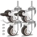 Produktbild: Möbelrollen Gummirollen mit Bremsen 25mm M6-1 x 20mm Transportrollen