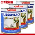 Produktbild: Wilckens 3 x 750 ml Fliesenlack seidenglänzend weiß Küche Bad WC