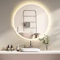 Produktbild: HOKO LED Wandspiegel Rund 80 cm Anti-fog Uhr Modernes Design Touch-Schalter & Warmweiß/Kaltweiß