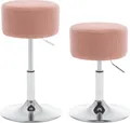 Produktbild: WOLTU 2 x Barhocker rund, höhenverstellbar drehbar, gepolstert, rosa