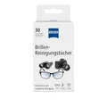 Produktbild: ZEISS Brillen-Reinigungstücher mit Alkohol 30 Stück zur schonenden & gründlichen Reinigung Ihrer Brillengläser - jedes Tuch einzeln verpackt - ideal für unterwegs oder auf Reisen