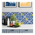 Produktbild: K&L Wall Art Fliesenaufkleber selbstklebend Wandschutz Sticker Set Sizilien Zitrone Italien Gelb blau 15 cm x 15 cm