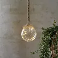 Produktbild: LED Glaskugel mit Juteseil 15 warmweiße LED am Draht L: 200cm, D: 15cm Indoor