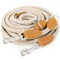 Produktbild: Rudelkönig Führleine Emma 2,30m - Verstellbare Hundeleine für mittelgroße & große Hunde - Elegante Tauleine in Creme