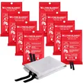 Produktbild: Löschdecke für küche - 8 Packung Feuerlöschdecke DIN EN 1869:2019 Glasfaser Brandschutzdecke für Fettbrände Auto Schule Kamin Büro Garage Schweißen Lager 1,0m x 1,0m