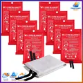 Produktbild: Löschdecke 8er Pack Glasfaser Brandschutzdecke 1m x 1m für Küche Auto