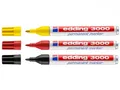 Produktbild: 3x  Edding 3000 Permanentmarker gelb rot schwarz Wasserfest marker 1,5 - 3 mm