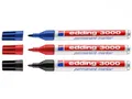 Produktbild: 3x Edding 3000 Permanentmarker blau rot schwarz Wasserfest marker 1,5 - 3 mm