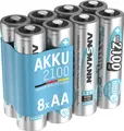 Produktbild: ANSMANN Akku AA 2100mAh Mignon NiMH 1,2V - 1000x wiederaufladbar (8 Stück)
