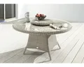 Produktbild: Gartentisch Destiny LUNA Ø150x75 cm mit Drehteller, Polyrattan, vintage weiß