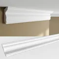 Produktbild: Deckenleisten 100 cm – Zierleisten - dekorative Stuckleisten für Wand & Decke – leicht, hart & formstabil - überstreichbar – 4 Designprofile zur Auswahl (JC496-W Leiste-01)