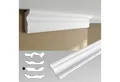 Produktbild: IKHEMalarka Deckenleiste 100 cm – Zierleisten - dekorative Stuckleisten für Wand & Decke, Montagekleber - Pattex DK Flex 1000, 4 Designprofile zur Auswahl, Einzelleiste, leicht, hart & formstabil - überstreichbar