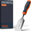 Produktbild: Presch Stechbeitel 50mm - Profi Stemmeisen mit 25° Keilwinkel - Perfekt geschliffen für sofortigen Einsatz - Robuste Metall-Schlagkappe für dauerhafte Nutzung - Ergonomischer Griff für sicheren Halt