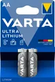 Produktbild: 2x Varta Ultra Lithium Batterien AA Mignon FR06 6106 1,5V Lithium 1x 2er Blister
