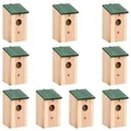 Produktbild: Nistkasten Vogelhaus Kiefernholz Garten Außenbereich 4er Set 12x12x22 cm Loch 4