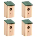 Produktbild: Vogelhäuser 4 Stk. Holz 12x12x22 cm Nisthilfe Nistplatz Nistkasten Wildvögel