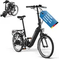 Produktbild: Fischer E-Bike Klapprad Agilo 2.0 Elektrofahrrad für Damen und Herren, RH 36 cm, Hinterrradmotor 25 Nm, 36 V Akku im Rahmen, schwarz matt, 20 Zoll