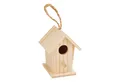 Produktbild: VBS Vogelhaus Miniatur Vogelhaus mit Aufhänger, Kiefernholz, 8cm